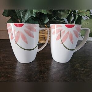 Corelle Coordinates 2 Pretty Pink Porcelain Mug Coffee 12oz Floral Discontinued